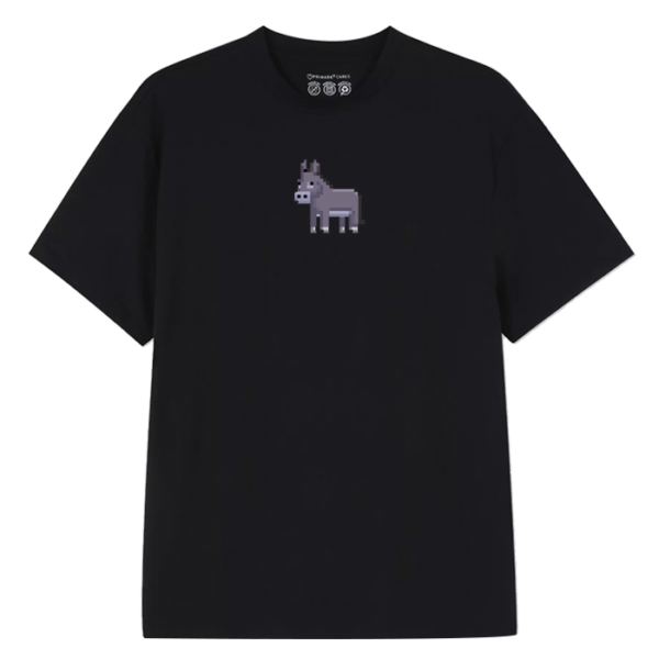 DONKEY T-SHIRT<br> BLACK Front and Back