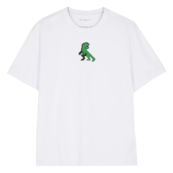 DINO T-SHIRT<br> WHITE Front and Back